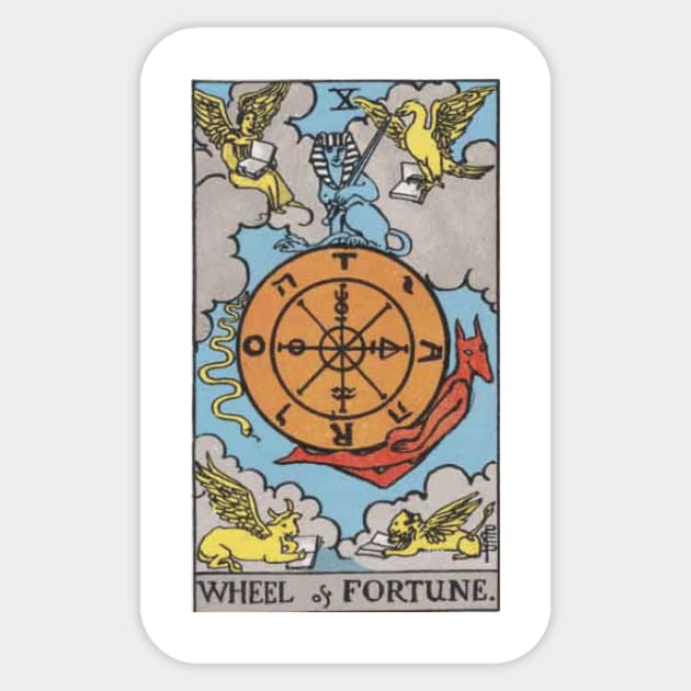 Wheel of Fortune, Raider Waite Tarot, Divination Tarot Sticker by snowshade